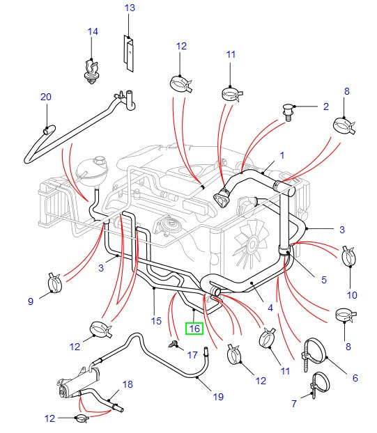 Hose - Radiator - GENUINE LAND ROVER