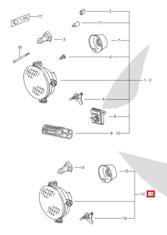 Headlight Set H1 Left Side