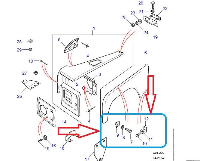 Kit Screws Washers Fins