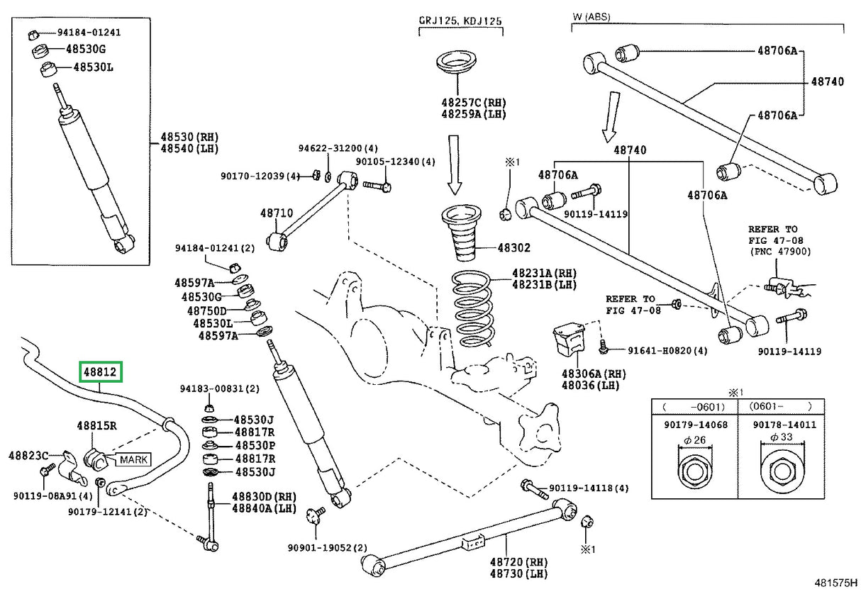 Anti roll bar assembly rear