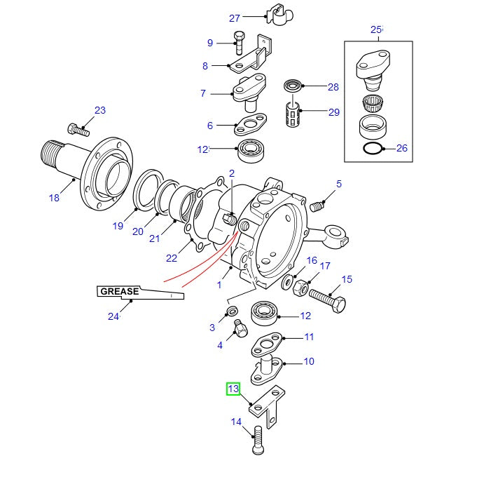 Swivel Pin Housing To Mudshield Bracket