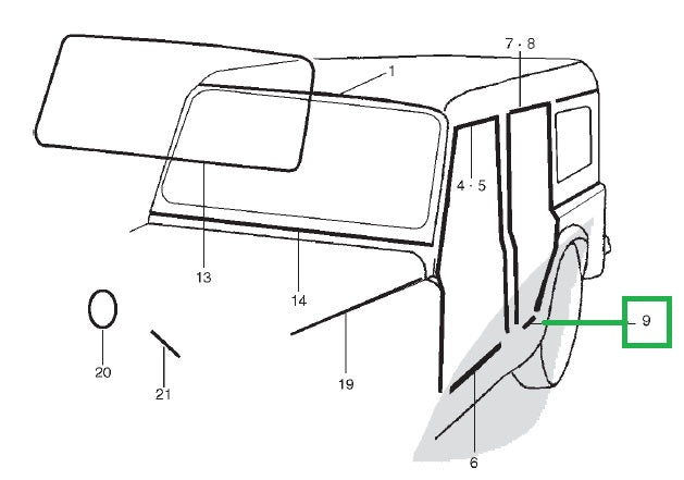 Rear Door Seal - Bottom Part - Right/Left - SANTANA