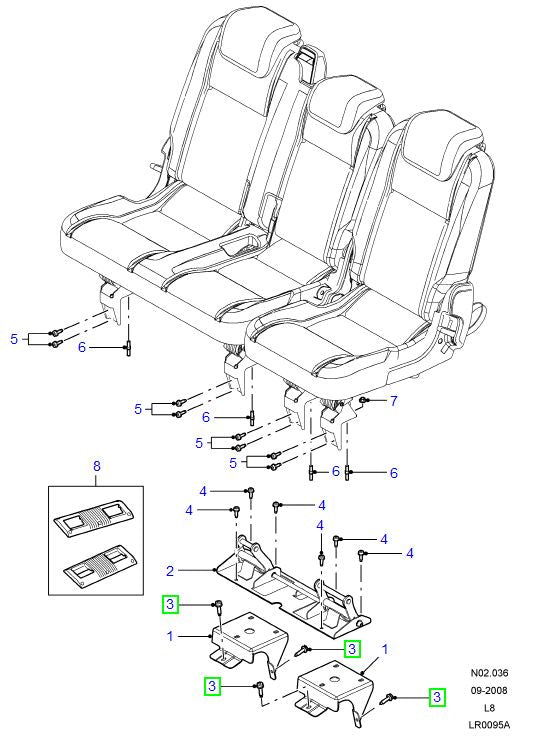 Bolt - M8x25 - 10 units - GENUINE LAND ROVER