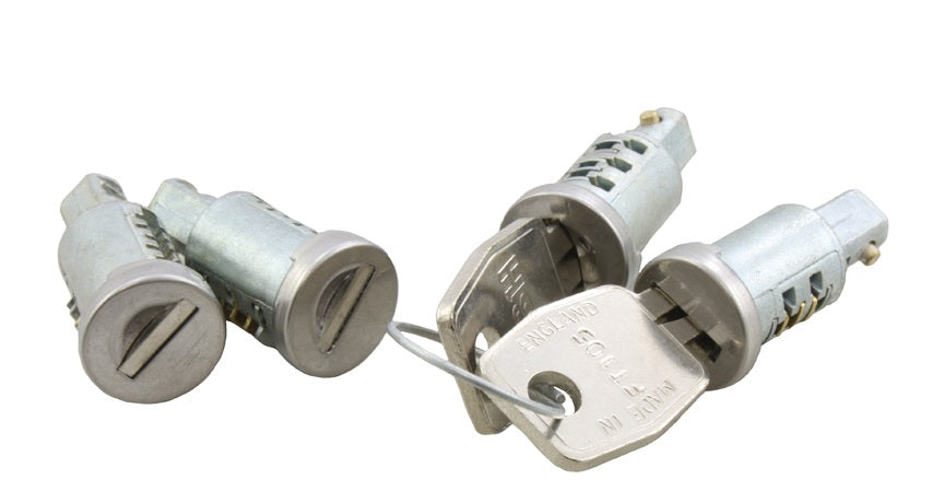 Lock cylinder set - 4 Cylinders and 2 Keys - Without Steering Lock