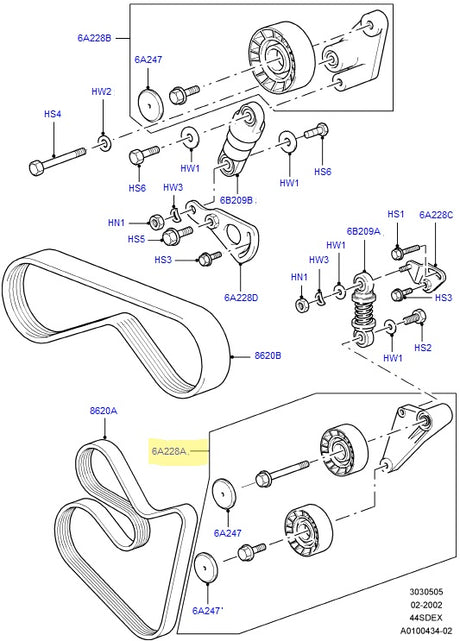 Pulley - auxiliary drive - 4.4 m62 petrol - r3