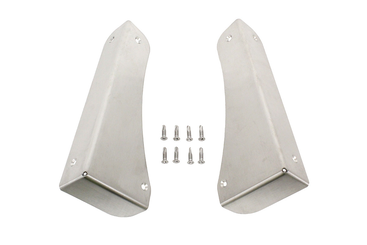 Brushed Stainless Seat Box Corner Protectors - Pair - DEF - ALLMAKES 4X4