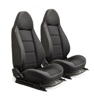 Front Modular Seat - Leather and Fabric with White Stitching - Price per pair