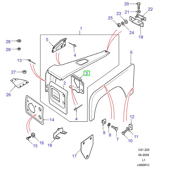 Panel - headlamp mounting