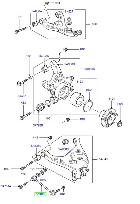 Toe link - lower stabilizer - rear radius arm - rr 02-09
