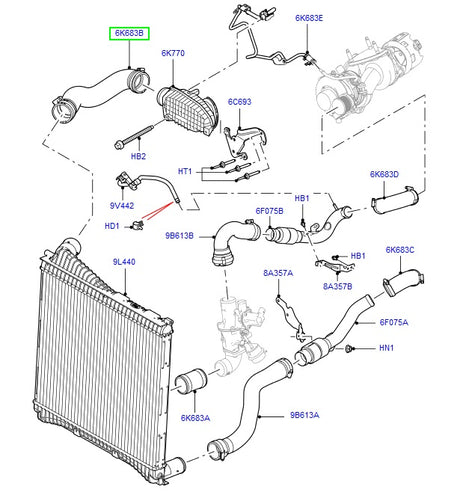 Hose - compressed ai - GENUINE LAND ROVER