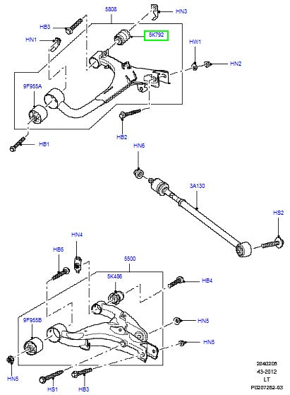 Bush - suspension arm - rear radius arm - upper - rear rrs 05-09