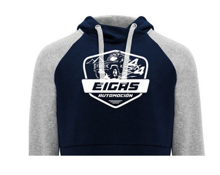 Hooded Sweatshirt with Kangaroo Pocket - Grey/Blue - Size XXL - AG PARTS 4x4