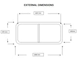 Deluxe Kit Rear Sliding Windows - Pair - Green - ALLMAKES