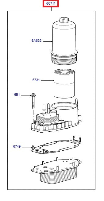 Oil Cooler Filter Assy