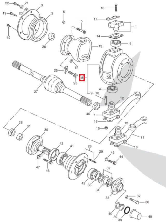 Left Side Axle Shaft Housing Set