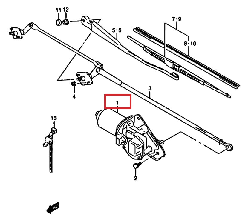 Wiper motor only LHD Front