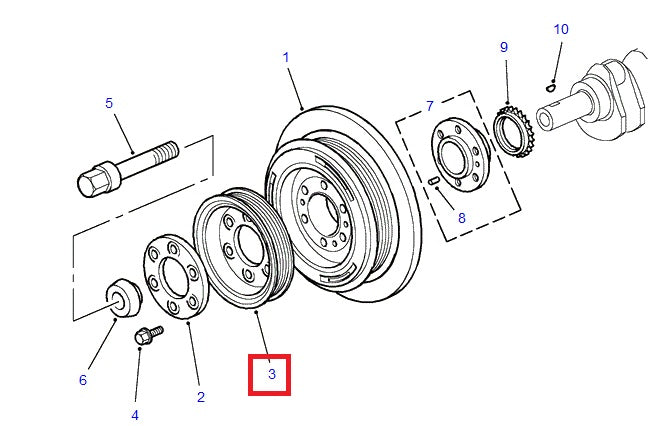 Pulley - aux. drive