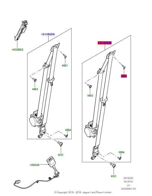 Right Seat Belt - Retractor Lock