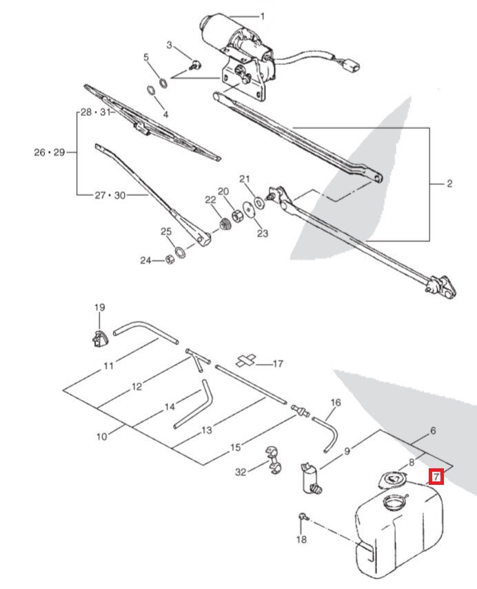 Windshield washer tank