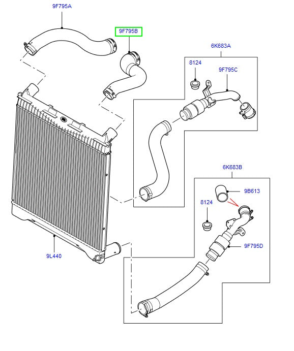 Intercooler Hose - Left Upper part