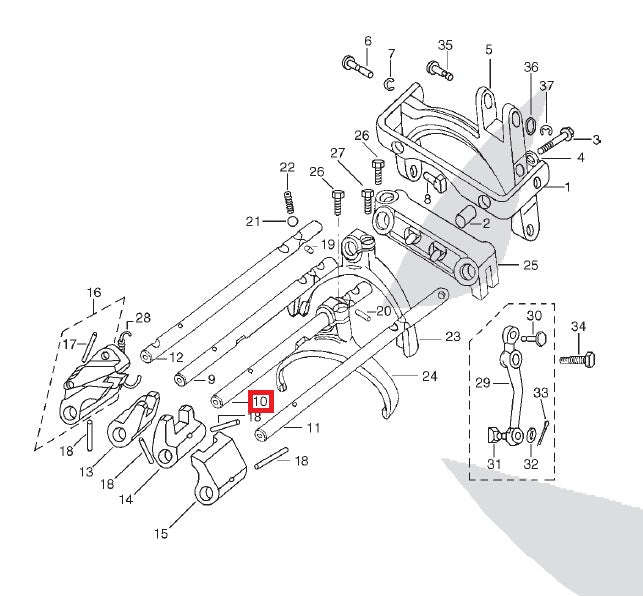 SHAFT - TRANSMISSION - 3rd and 4th Gear