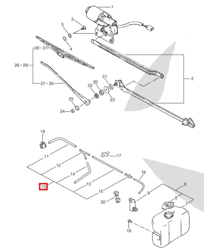 Windshield Washer Tubes Set