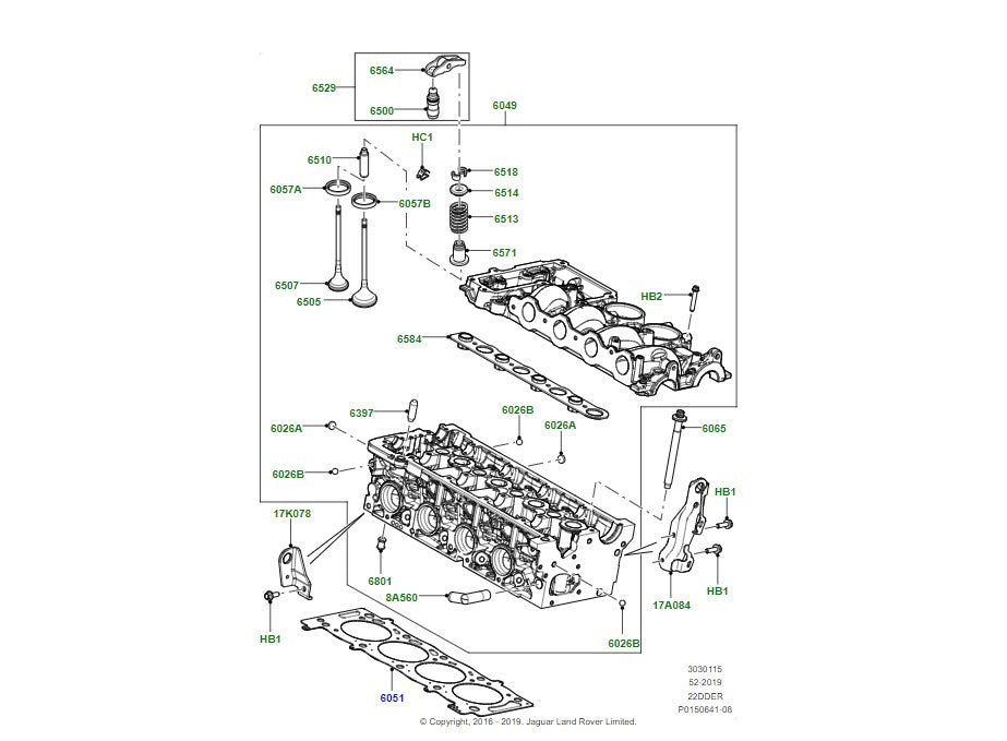 Cylinder Head Assembly With Valves and Springs