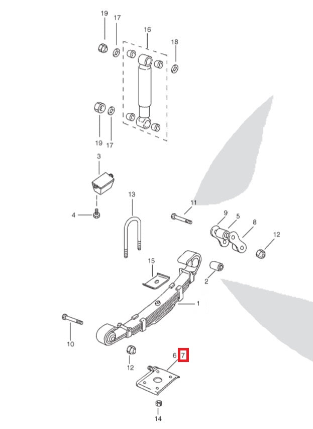 Front Leaf Spring Plate Assembly Right