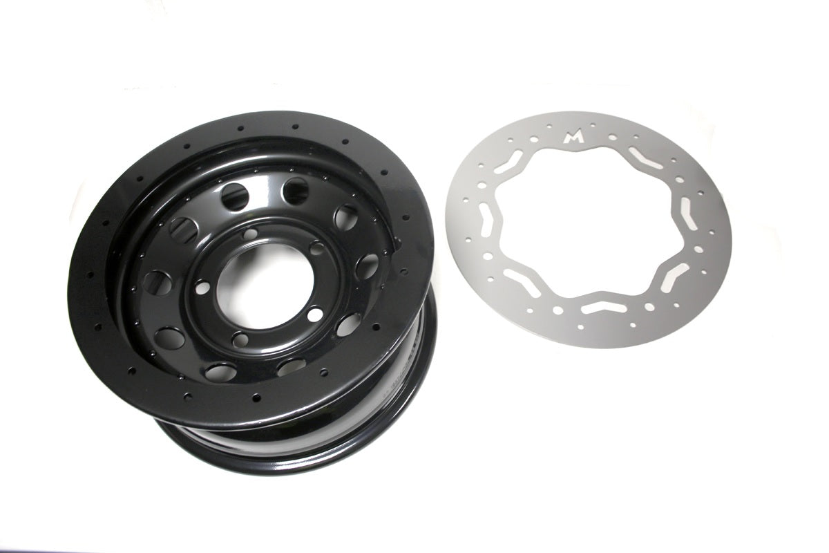 Terrafirma black modular 7 x 16 steel wheel with weld on beadlock