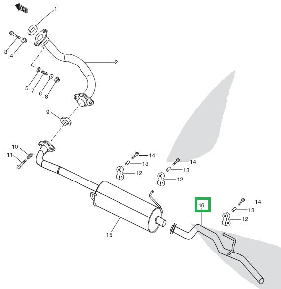 Exh Rear End Pipe