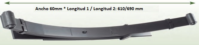 Rear Leaf Spring - Medium Load + 500Kg