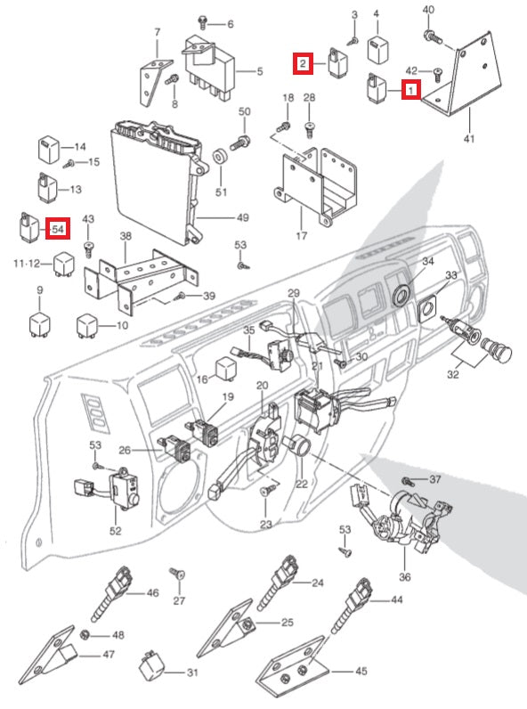 Relay Set Electric Fan - Lights - Rear Fog Switch (Unit)