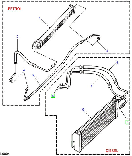 O Ring Oil Cooler Pipe