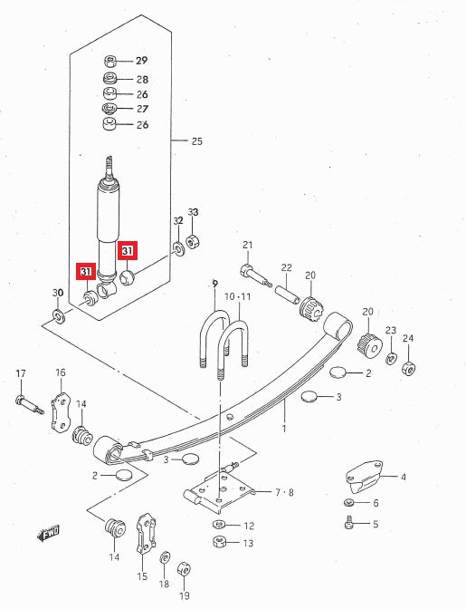 Front Shock Absorber Silentblock - Lower - Unit