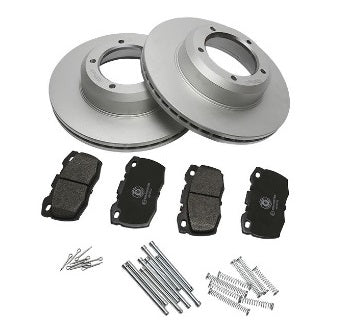 Geomet rear brake disc & pad kit suitable for range rover l322 vehicles to (v)5a999999