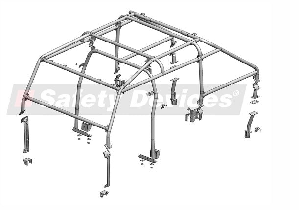 10 point full external bolt-in roll cage