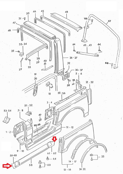 Long Side Molding Toe - Front Left or Rear Right