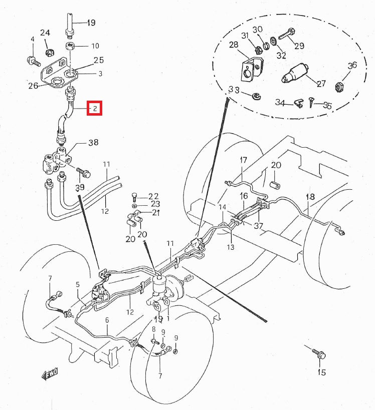 Front brake pipe