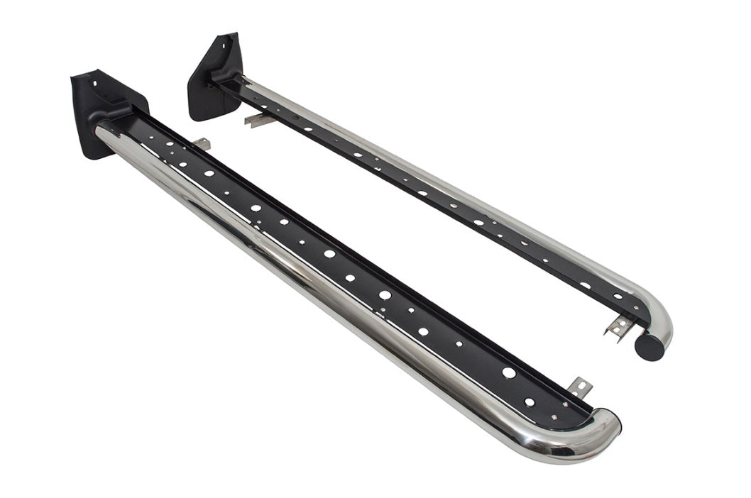 Side Step Runner - Stainless Steel - Black Tread Plate