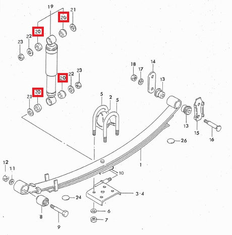 Silentblock Rear Shock Absorber - Unit