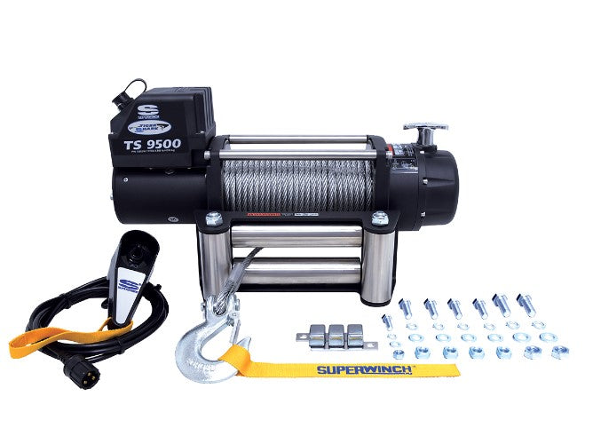 Winch TS9500 SR 12v Synthetic Cable, Fixed Guide, Thermal Relay