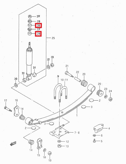 Silentblock Front Shock Absorber - Upper - Unit