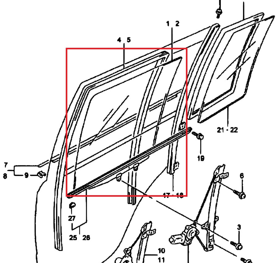 Rear Right Side Door Glass Green