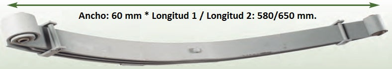 Front Parabolic Leaf Spring - Medium Load + 400 Kg.