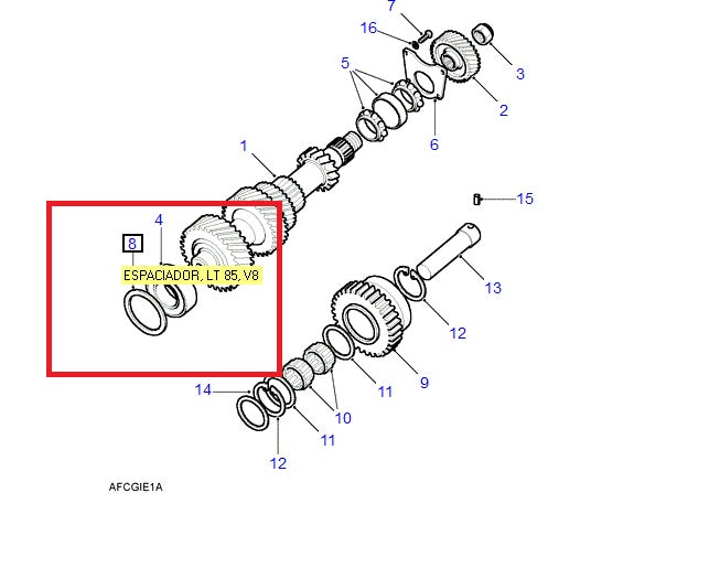 LT85 Gearbox Spacer