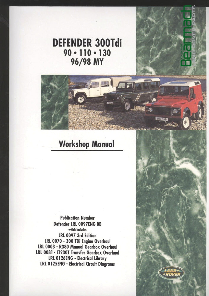 Defender 96-98 W/shop Manual
