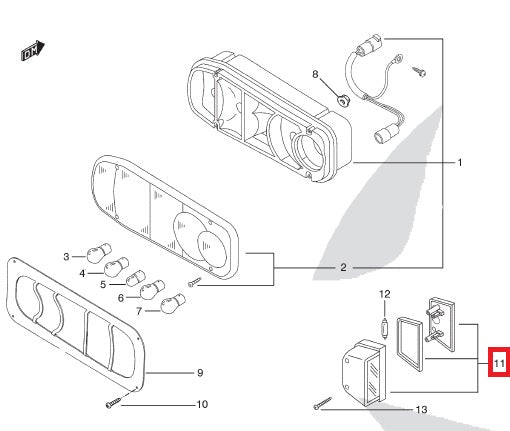 Number plate lamp